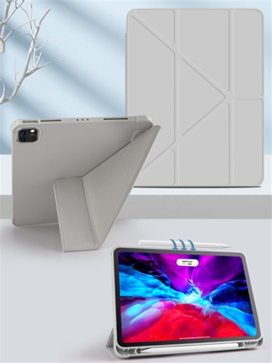 2024 Stylus Holder Multi-Fold Stand Protective Case Compatible With IPad Mini 4/5/6/Mini 7/9.7/10.2/10.5/Air 4/Air 5/10th/10.9/Pro 11-Inch/Air 11(M2)/Air 13(M2)/Pro 11(M4)/Pro 13(M4), Air 13(M3 2025), Air 11-Inch (M3) 2025, (A16) 11 Inch 11th Generation 2025 | SHEIN