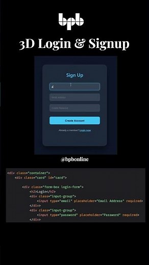 3D Flip Magic! 🔐 Interactive Login & Signup Form (Pure CSS & HTML)