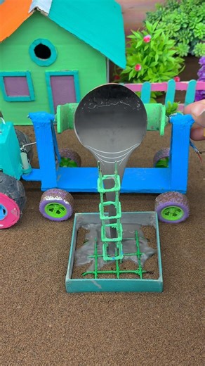 Mini Cement Pouring into Pillar Cage 🏗️ | DIY Concrete Construction🚧 Model#shorts#youtubeshorts