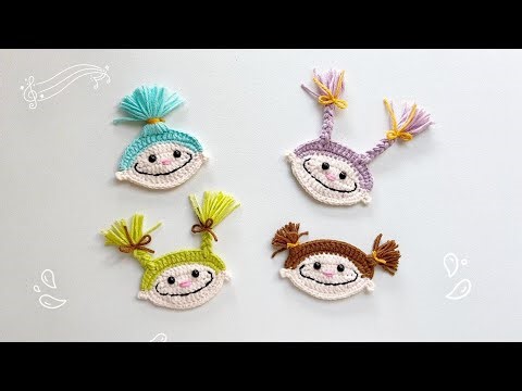 Cute Girl Hairclip, Brooch Crochet｜Hair Accessories Crochet｜Easy Crochet Tutorial｜Step by step