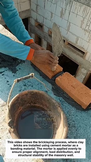 Bricklaying Technique Using Mortar Strong & Precise Masonry Work #construction #bricklaying #masonry