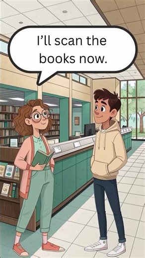 📚 Checking Out Books at the Library Counter | English Conversation & Vocabulary #conversation