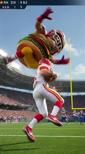 🏈🍔 Sam Darnold VS Giant Cartoon Hamburger – Hilarious NFL Cartoon Showdown! #nfl #football#american