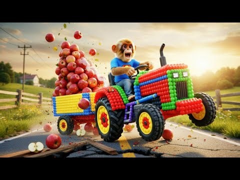 🥭🐒 Mango farm monkey tractor drive | monkey tractor driving Mango 🥭 farming