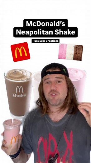 Russ Eats on Instagram: "McDonald’s Neapolitan Shake - Russ.Eats Creations #mcdonalds #russeats #maccas #milkshake #neapolitan #thickshake #mcdonaldsau #aussie #australia"