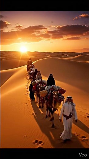Ancient Desert Caravan Journey | Old Arabian Travel Scene 🐪
