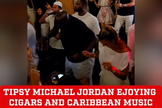 Tipsy Michael Jordan enjoys spotlight, smoking cigars and dancing to Caribbean music in luxurious getaway