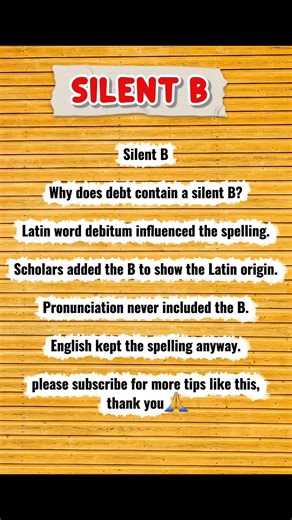 Why Is The B Silent In “Debt”? 🧐