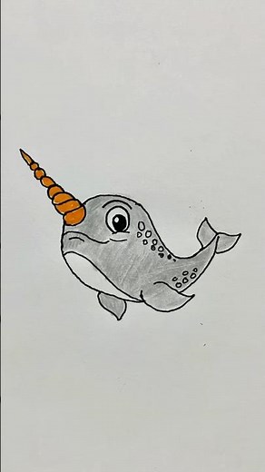 How to draw a Narwhal #drawingforkids #easy