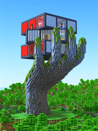 The Cube House 🎲🟥🟩⬜🟦🟨 Have you thought about living inside a Rubiks Cube.. It's quite a practical design - whether you build it small or large. It's got sourrounding balconies, space for crops on the roof and with stained glass - you've got yourself some windows on all corners of the house! 👀 Watch until the end - there is a little upgrade that takes this design a step futher You can re-build this house into your own Minecraft world by following the online 3D Guide - linked in profile! Sch