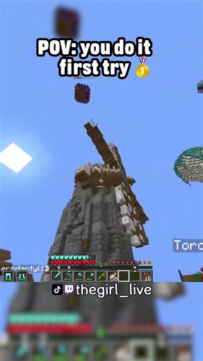 totally first try #minecraft #gamergirl #funnymoments #gaming #vtuber #streamerclips #parkour