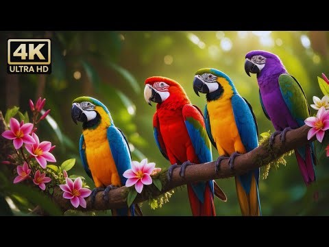 The World’s Most Colourful Parrots in 4K 🦜 | Nature’s Rainbow of Feathers 🌈