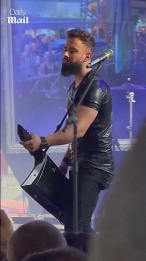 Flying drone delivers beer at music festival