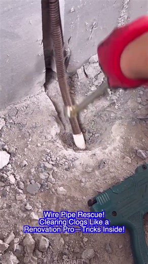 Wire Pipe Rescue! Clearing Clogs Like a Renovation Pro—Tricks Inside!#shorts