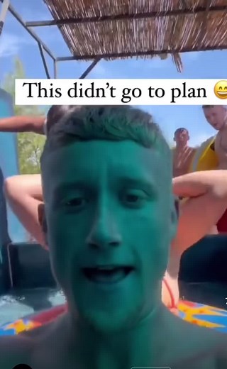 Hilarious Water Slide Fail: Lifeguard Takes a Dive! 😂