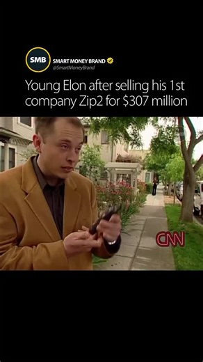 Young Elon after selling his 1 st company Zip2 for $307 million#investment #Tesla#Stocks #inovation