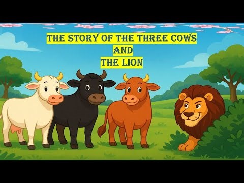 The Three Cows and the Lion 🐮🦁 | Moral Story | English Learning with story , storytelling