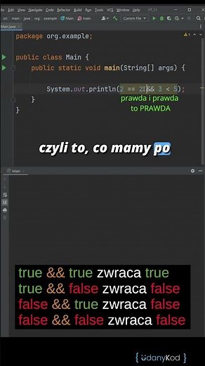 💻☕ Java w 60 sekund: Operator Logiczny AND (&&) – Kiedy jest True? 💻☕ #java #shorts
