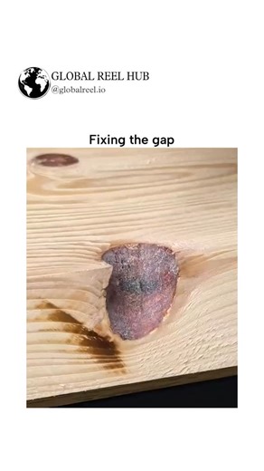 GLOBAL REEL HUB™ on Instagram: "The post features a 20-second viral DIY video from @theenticestudio , showing how to repair a missing wood knot by drilling a hole, applying Entice super glue, inserting a dowel, clamping, and sanding smooth for a seamless finish. Shared by Rwandan agriculture advocate @UwiriFelix with shocked emojis, it highlights the technique's surprising simplicity and strength, garnering 1.2 million views and 184 likes in under 24 hours despite the account's farming focus. Th