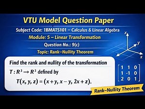 Find Rank & Nullity of T(x,y,z) = (x+y, x−y, 2x+z) | Linear Transformation