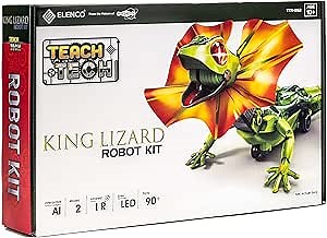 Elenco Teach Tech King Lizard, Interactive Lizard Robot Kit, STEM Creative Toys for Kids 10+ includes Assembly Parts