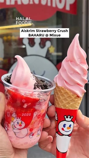 Halal Foodie 🇲🇾 on Instagram: "AISKRIM Strawberi Peach Tea BAHARU @mixuemalaysia! 🍓 Scan dan buat pesanan melalui MIXUE Mini Program untuk nikmati diskaun hebat! ✨ 🎉 Menang AISKRIM Strawberi PERCUMA selama sebulan! Cara penyertaan: 🔥Kongsi posting resit pembelian anda atau 🔥Repost poster siri Strawberry Crush di mana-mana media sosial 📲Tag @mixuemalaysia dan gunakan hashtag #mixuestrawberry #mixuelsticecream26 📅 Tempoh kempen: 10 – 31 Januari 2026"