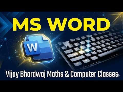 MS Office| MS Word | Part 1 | By Vijay Bhardwaj Sir