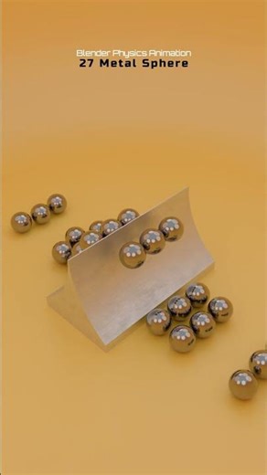 Blender Satisfying Simulation Metal Spheres vs Axe Blade! #satisfying #animation #blender