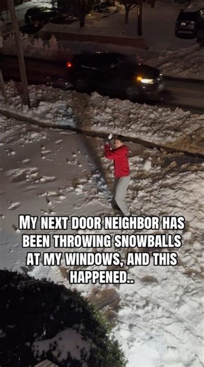 My Next Door Neighbor Has Been Throwing Snowballs At My Window, And This Happened.. #shorts #viral