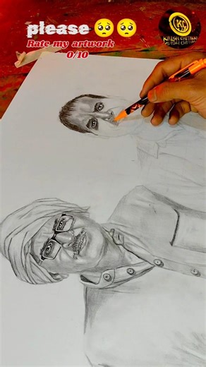 Realistic Pencil Sketch using Grid Method | Step by Step Drawing#art #pendrawing