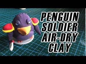 Air-Dry Clay Figure: Penguin Soldier