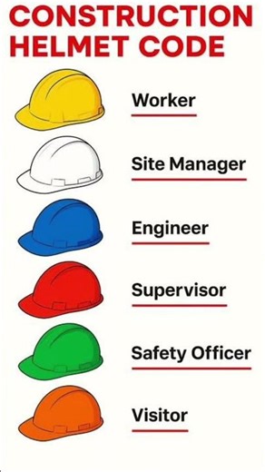 "Construction Helmet Color Code Guide" #ConstructionSafety #HelmetCode #SiteManagement