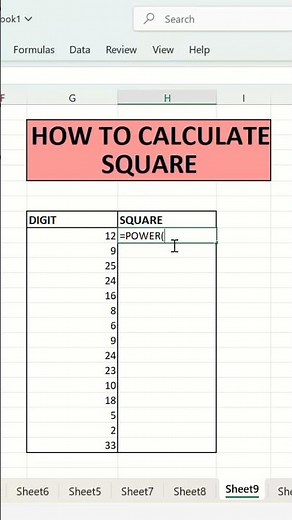 Learn how to find squares in Excel using the POWER function easily! #excel #exceltips #exceltutorial