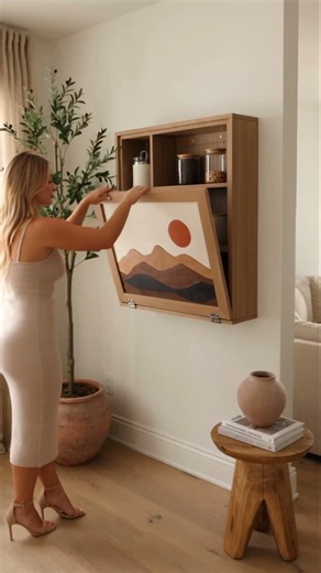 This Wall Art Folds Down into a Coffee Bar💕👩🏼