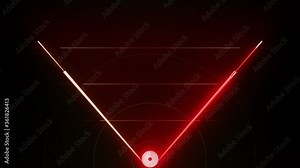 Digital Radar Sweep. Modern Radar Red. Radar Scanning Recon Room. Futuristic User Interface. Military Reconnaissance