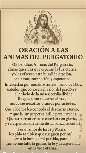 Oración a las benditas almas del purgatorio