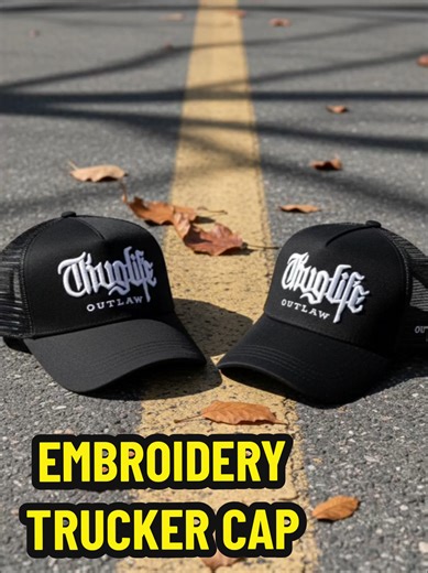Trucker Cap with Embroidered Logo for Streetwear