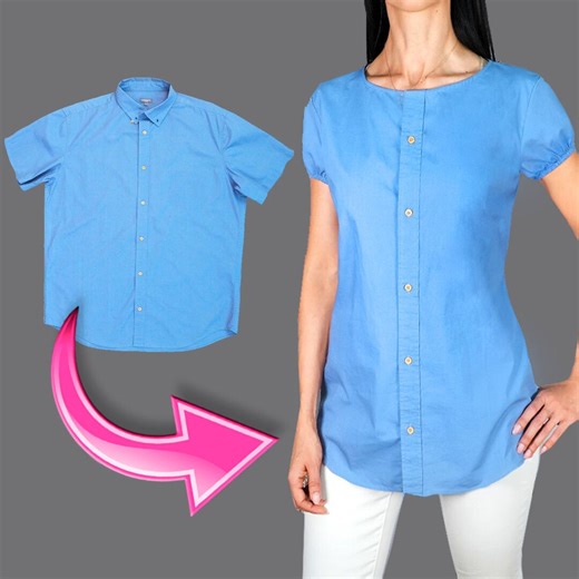 179K views · 2K reactions | Best transform idea men's shirt into a women's top in 10 minutes! Miarti 淋✂️ Miarti 淋✂️ | Miarti - Wiederverwendung | Facebook