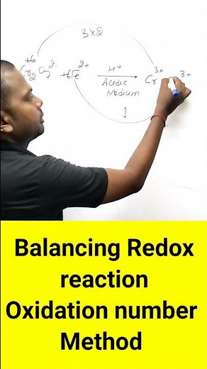 Balancing redox reaction by oxidation number method#redoxreactions #shorts