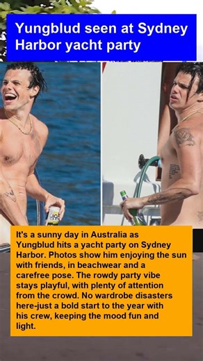 Yungblud seen at Sydney Harbor yacht party