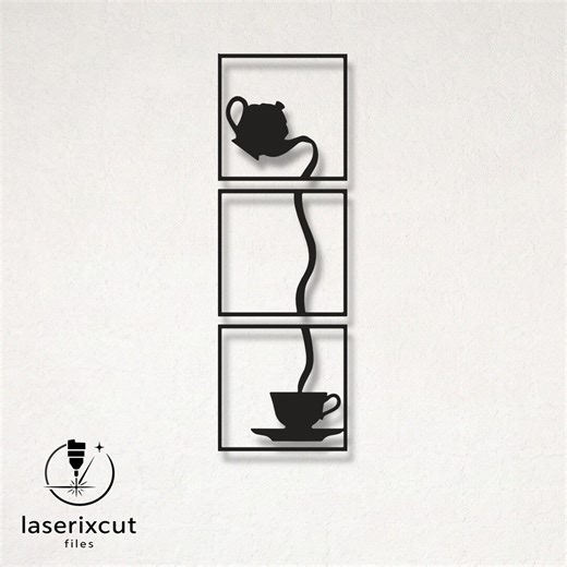 Decorative Coffee Laser Cut Vector Design – SVG, DXF, Ai, Pdf Files for Glowforge, Cricut, CNC, Metal, Wall Decor, Digital Instant Download - Etsy