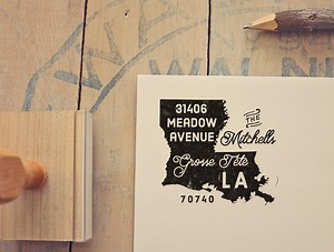 Louisiana Return Address Stamp, State Stamp Personalized Gift Housewarming Gift Newlywed Gift Rubber Stamp Louisiana Stamp Custom Gift Idea - Etsy