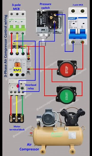 Three Phase Air Compressor Control Wiring Method