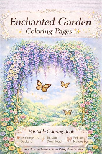 Enchanted Garden Coloring Pages | 15 Floral Designs (digital Download) - Etsy