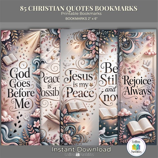 Christian Bookmarks | 85 Inspirational Bible Quotes | Full Color Faith Gift Set - Etsy