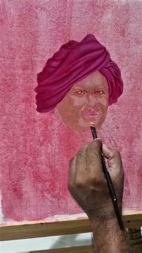 Acrylic porteait Painting demo #acrylicpainting #canvaspainting