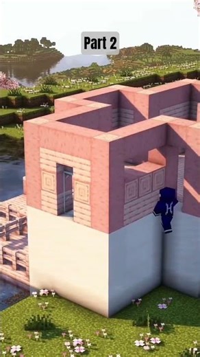 Minecraft Cherry Lakeside House 🌺!PART 2 #minecraft