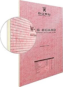 GURU USA W-S Board, Waterproof Bathroom Wall Panels for Shower, Waterproofing Membrane Panel System for Walls, Showers Surround Covering, 3' x 5' x 1/2" (Pre-cut at 3 ' x 2.5'), Pack of 6