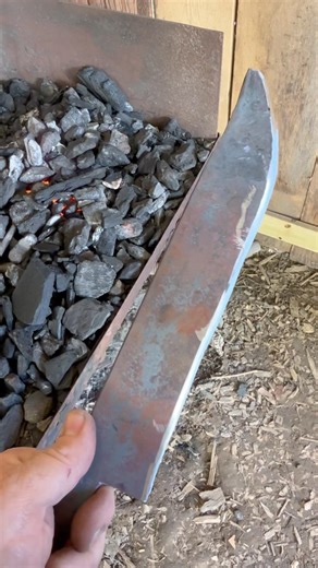 Working on a froe knife. #knoxville #forging #earlyamerican #woodworking #shedtime