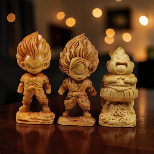 Goku Super Saiyan Figurine, Dragon Ball Z DBZ, Wooden Desk Decor, Anime Lover Gift - Etsy